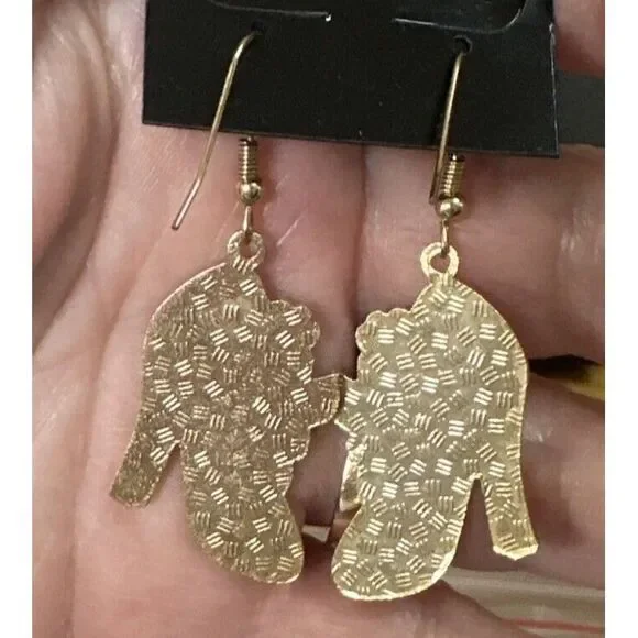 Cloisonné Earrings Floral Pierced Colorful White Red Blue Green Heels‎ Gold Tone - Picture 3 of 4